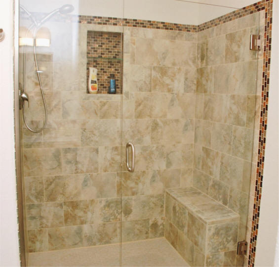 Tile Shower with natural patterns