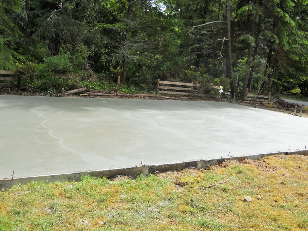 Pouring the slab for the new garage