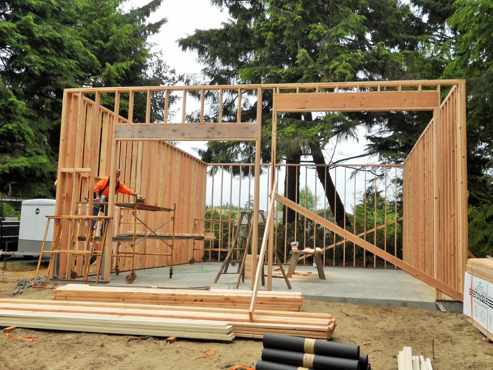 Inital framing work, door openings and walls